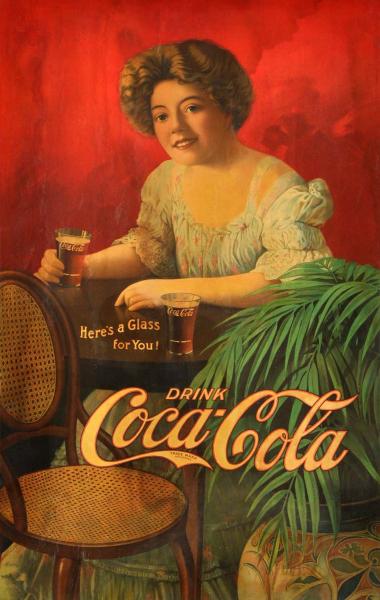Cardboard Coca-Cola Poster. 