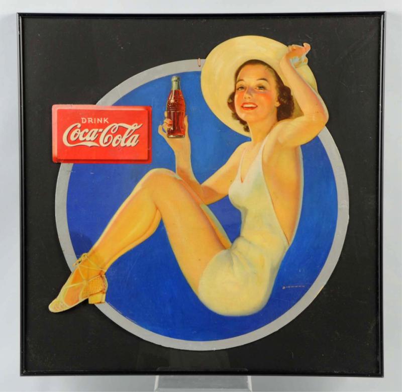 Cardboard Coca-Cola Sign.  Late