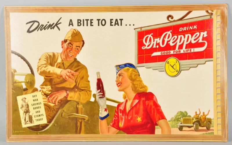 Cardboard Dr. Pepper Poster. 