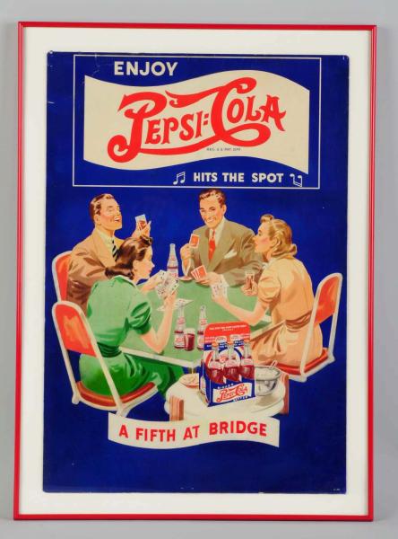 Cardboard Pepsi-Cola Poster.  Early