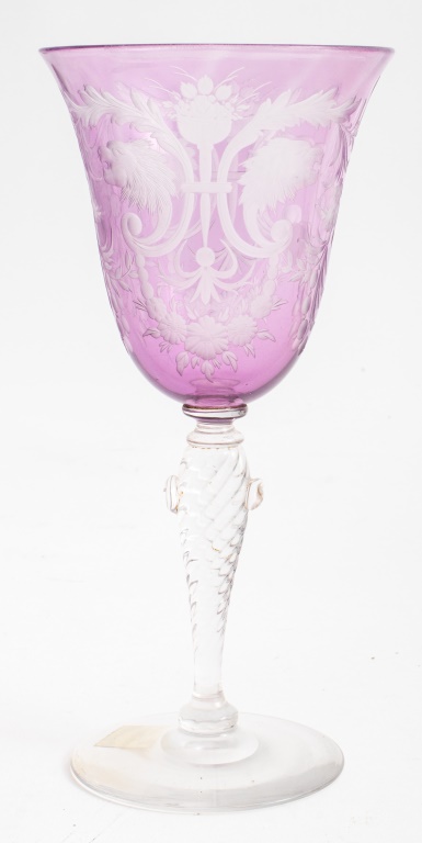 CARDER STEUBEN ENGRAVED AMETHYST