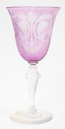 CARDER STEUBEN ENGRAVED AMETHYST