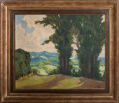 CARL BLUM "LANDSCAPE" OIL ON C
