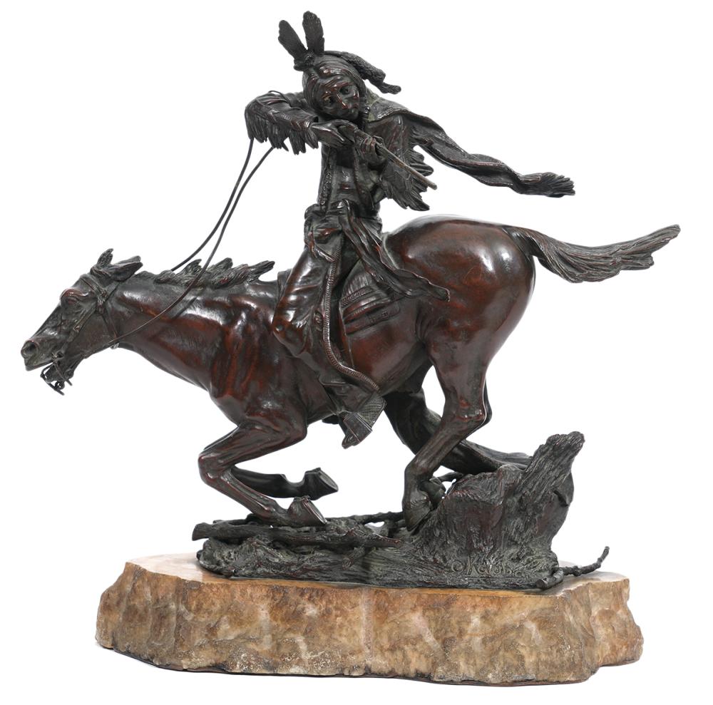 CARL KAUBA BRONZE SCULPTURE 'TAKING