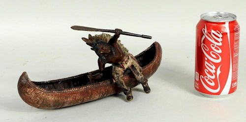 CARL KAUBA "INDIAN AND CANOE"