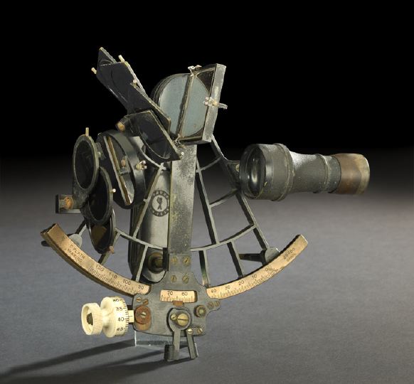 Carl Plath Enameled Bronze Sextant,