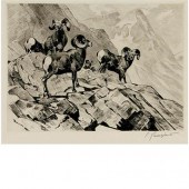 Carl Rungius AMONG THE CRAGS E