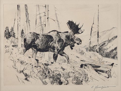 CARL RUNGIUS ETCHING "THE