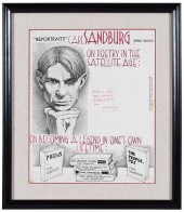 CARL SANDBERG SIGNED PORTRAITs