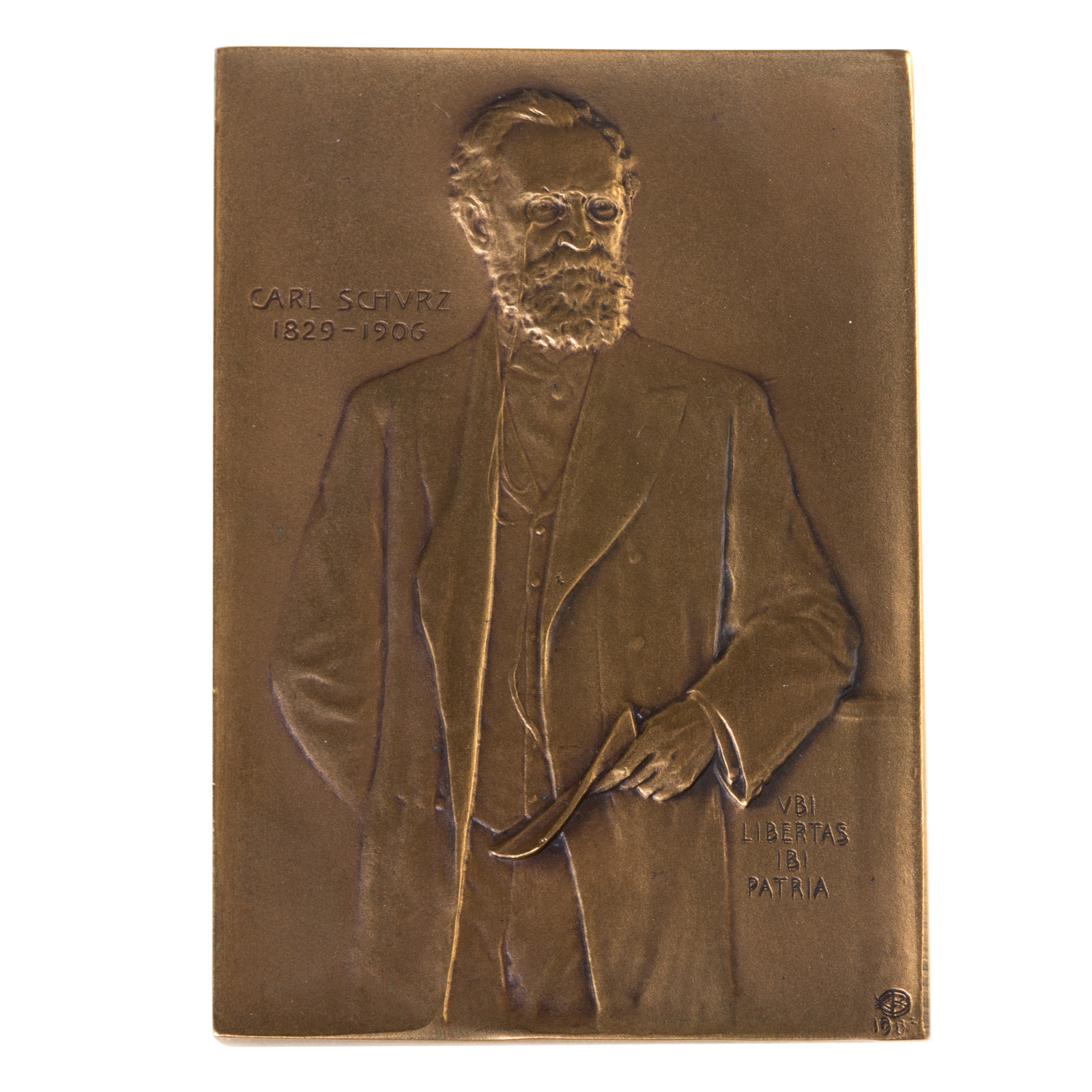 CARL SCHURZ PLAQUETTE 1907 This