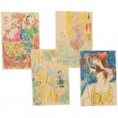 CARL SPRINCHORN, (4) DRAWINGS