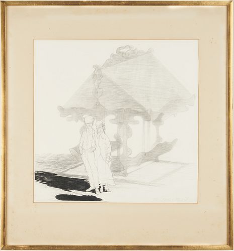 CARL SUBLETT DRAWING, COUPLE W/