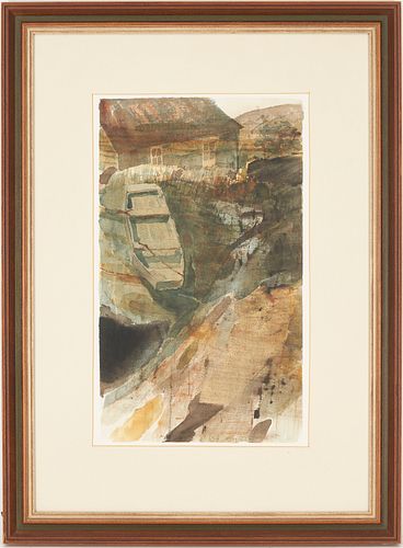 CARL SUBLETT WATERCOLOR, BOAT &