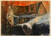CARL SUBLETT WATERCOLOR, SNOW