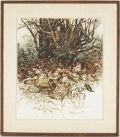 CARL SUBLETT W/C, TREE PAINTIN