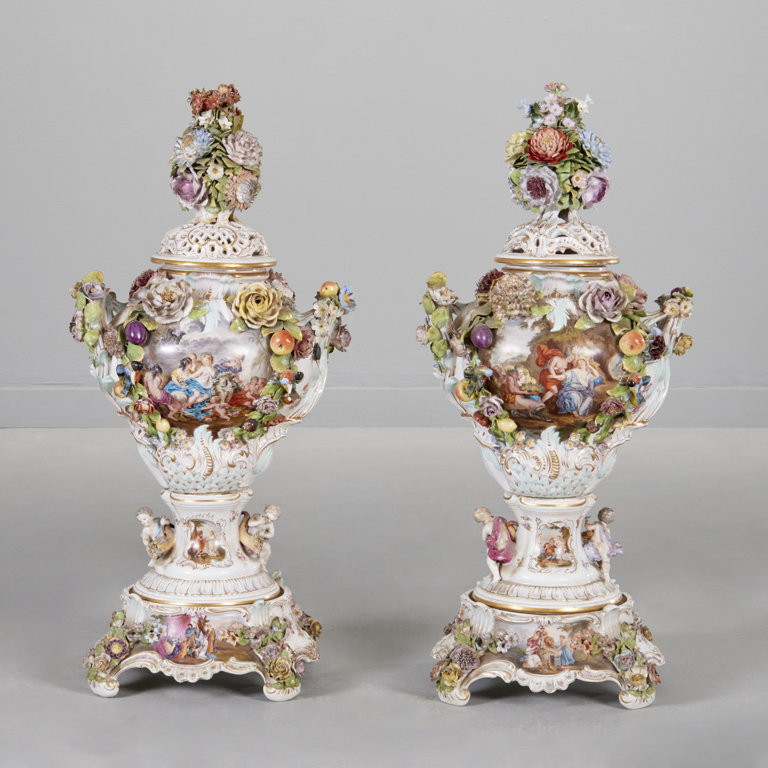 CARL THIEME, PAIR MASSIVE DRESDEN