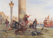 CARL WERNER, WATERCOLOR, VENET