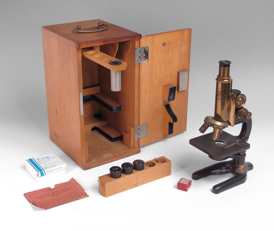 CARL ZEISS JENA MICROSCOPE IN CASE: