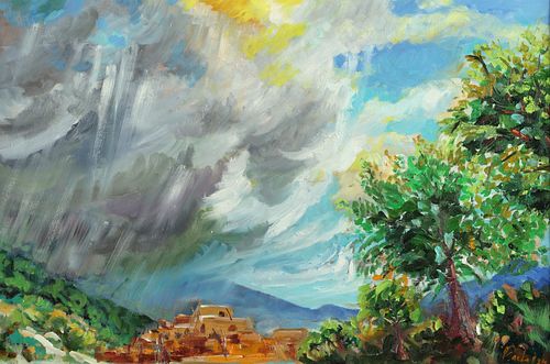 CARLO GISLIMBERTI "TAOS SKY" OIL ON