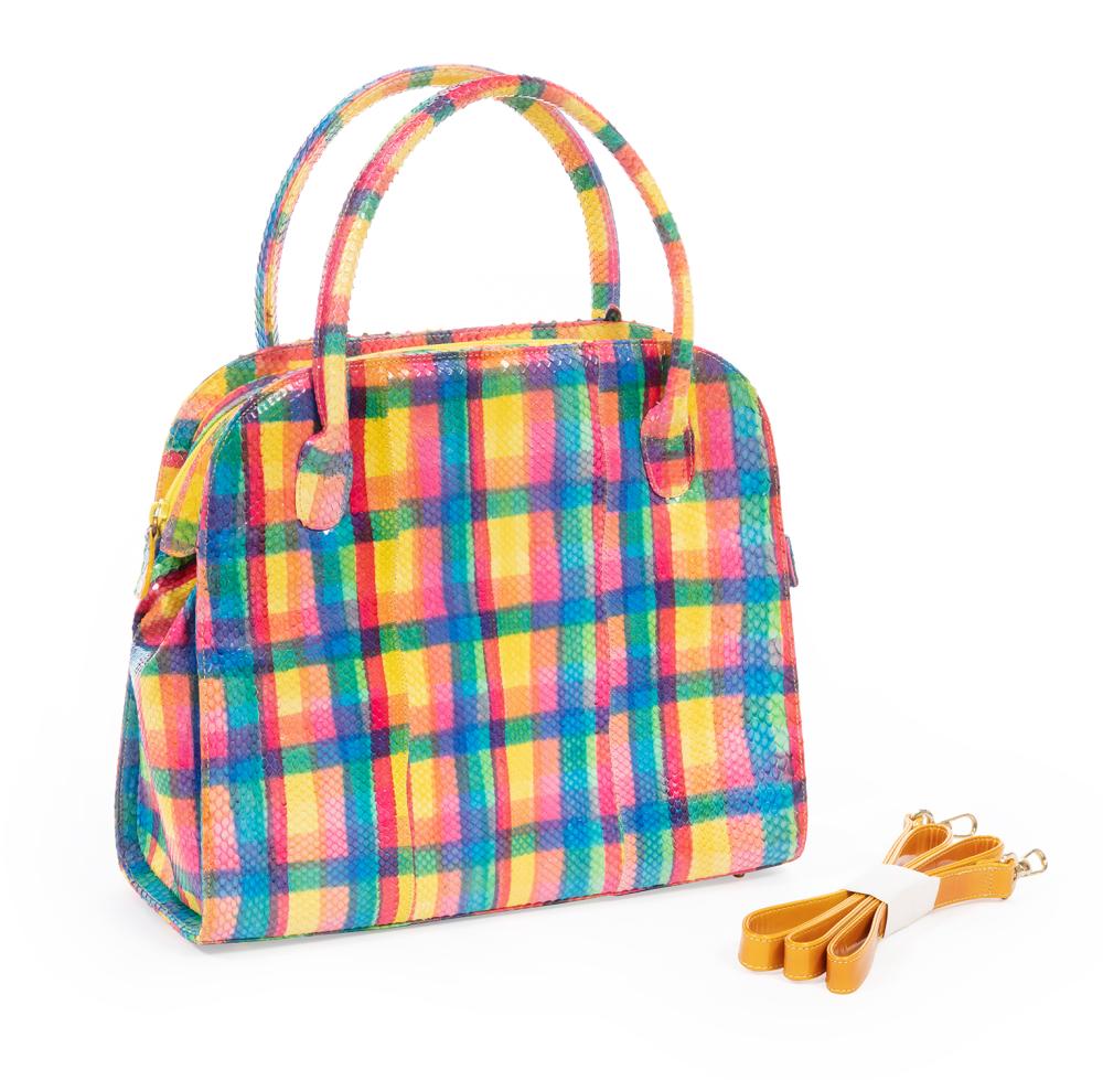 CARLOS FALCHI PLAID SNAKESKIN