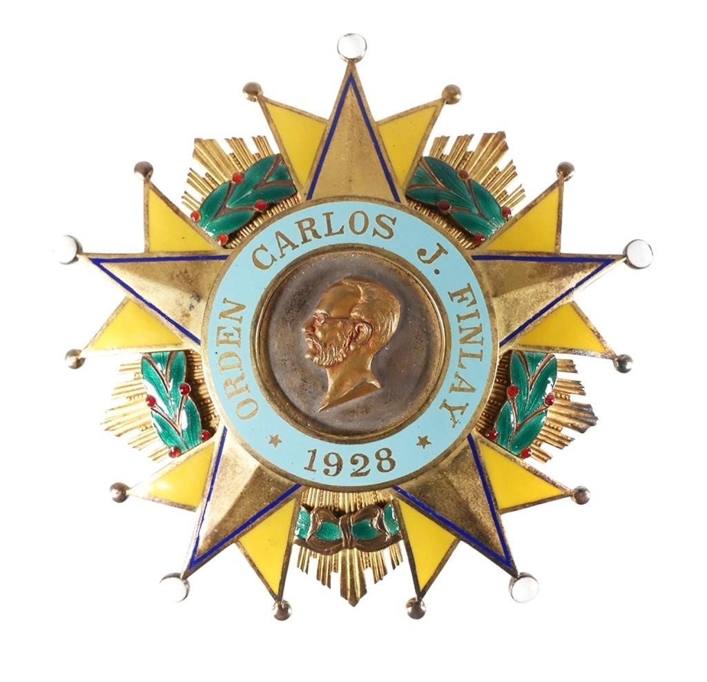 CARLOS J FINLAY CUBA MEDAL YELLOW