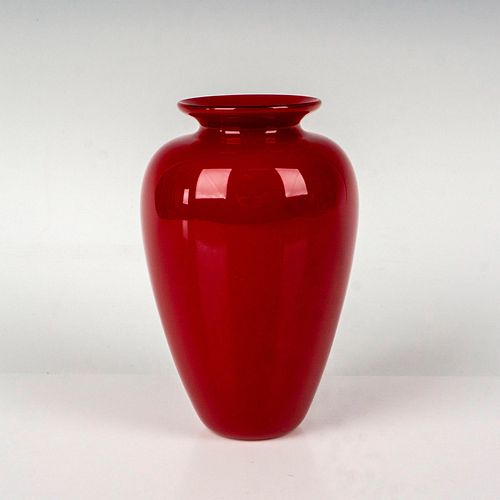 CARLSON ART GLASS VASE, SIGNEDA