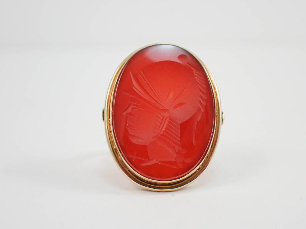 CARNALIAN INTAGLIO AND FOURTEEN