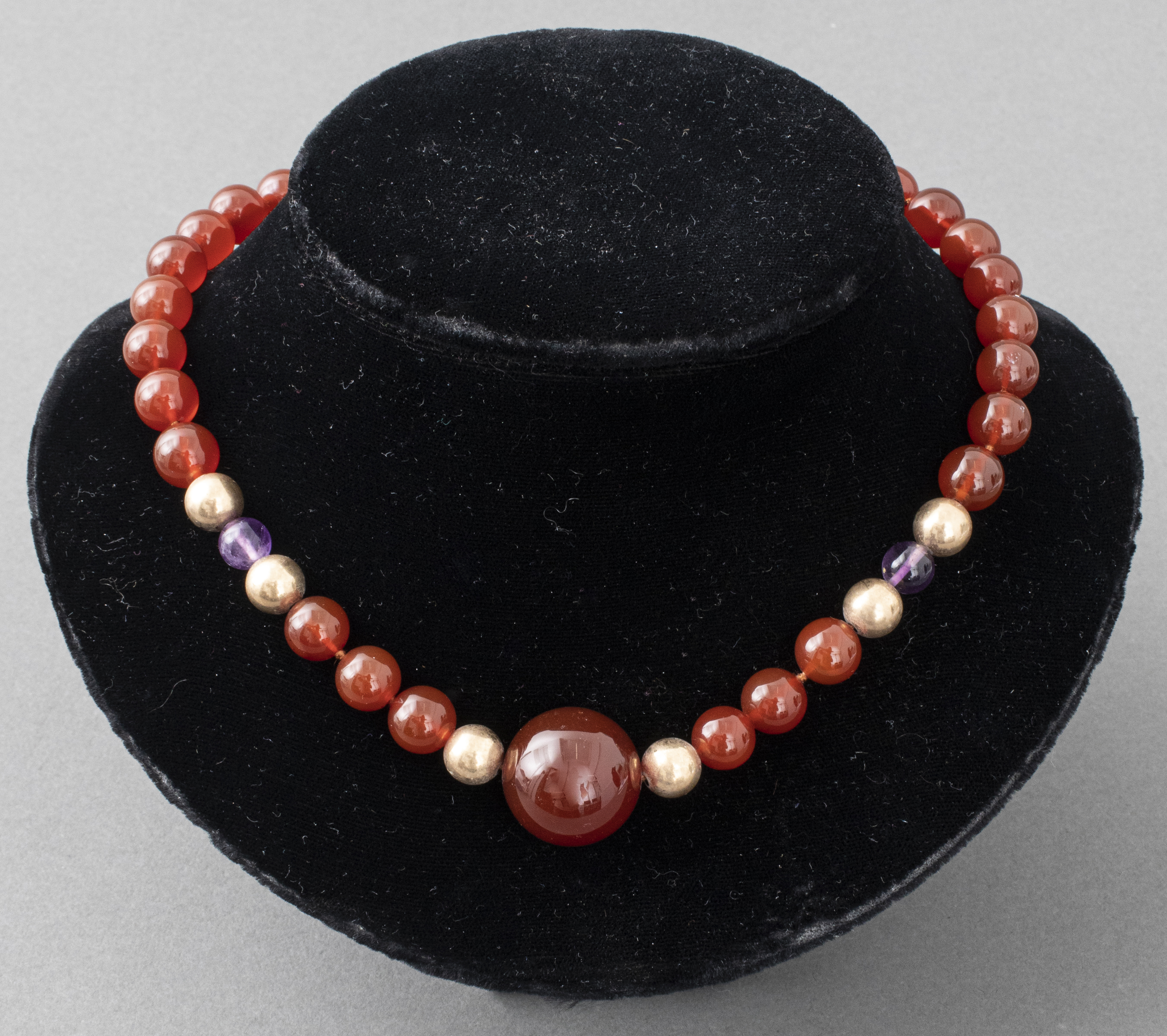 CARNELIAN, AMETHYST, & GOLD-TONE