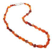CARNELIAN BEAD, STERLING SILVE