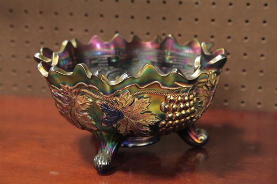 CARNIVAL GLASS PUNCH BOWL.