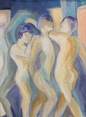 CAROLE BARTH OIL ON CANVAS NUD