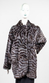 CAROLE LITTLE STRIPED FAUX FUR