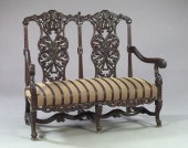 Carolean-Style Mahogany Settee