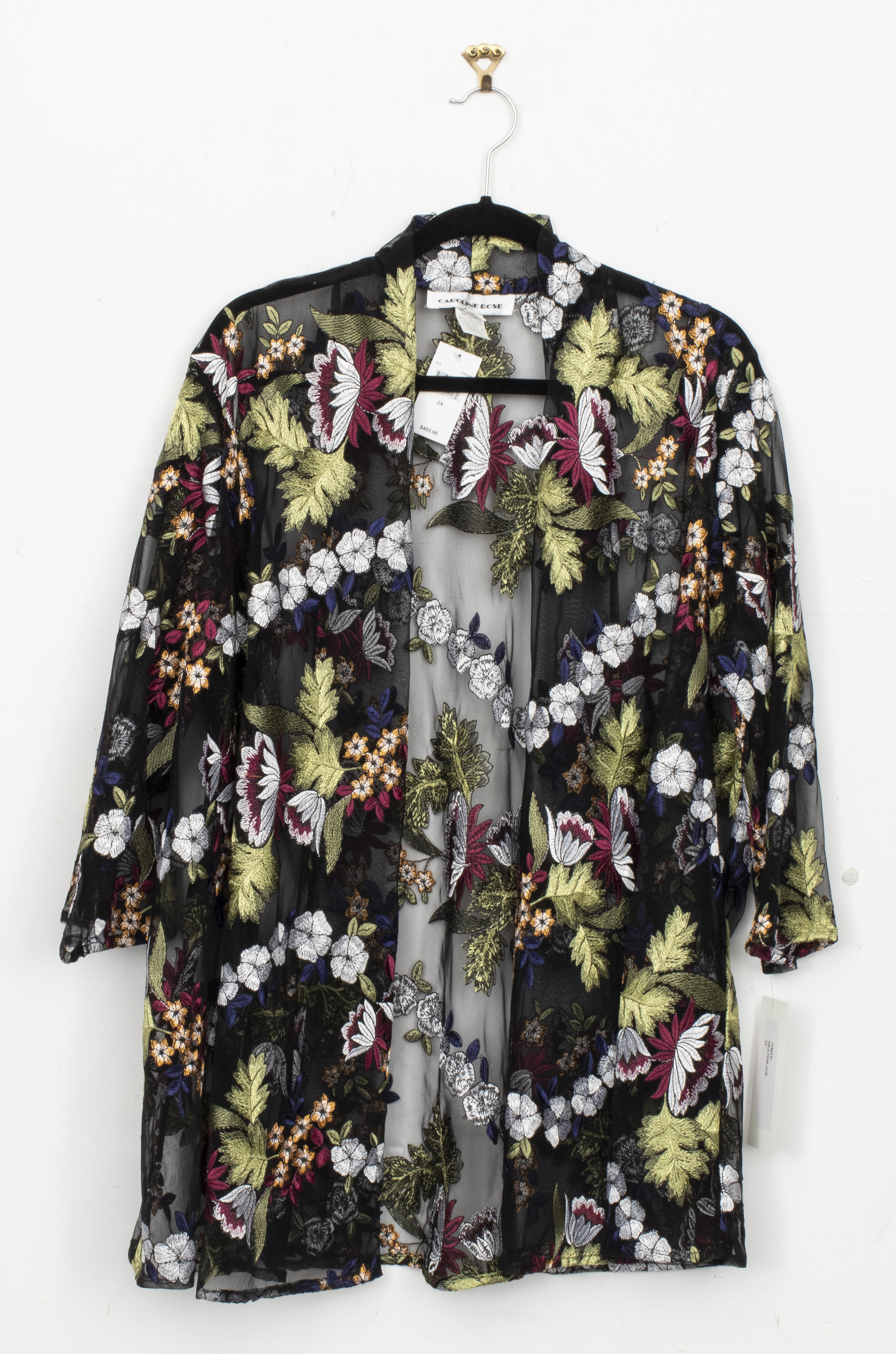 CAROLINE ROSE EMBROIDERED SHEER