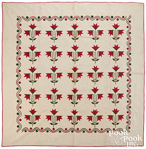CAROLLINA LILY APPLIQUé QUILT, 19TH