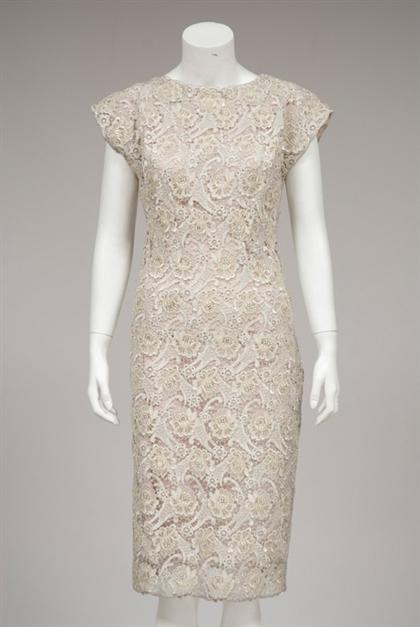 Carolyn Roehm silver lace shift