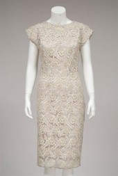 Carolyn Roehm silver lace shif