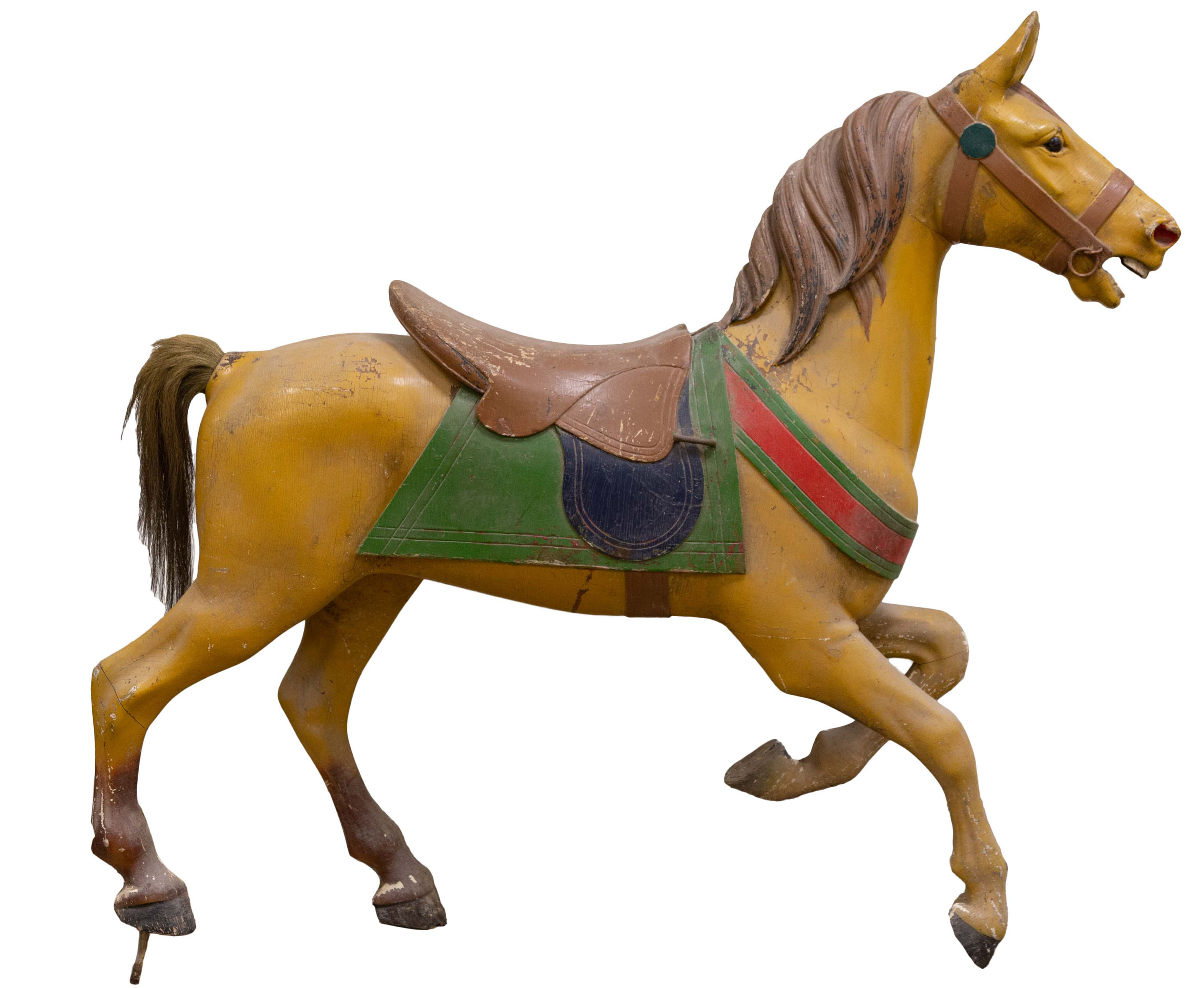 CAROUSEL HORSE circa 1900. carved