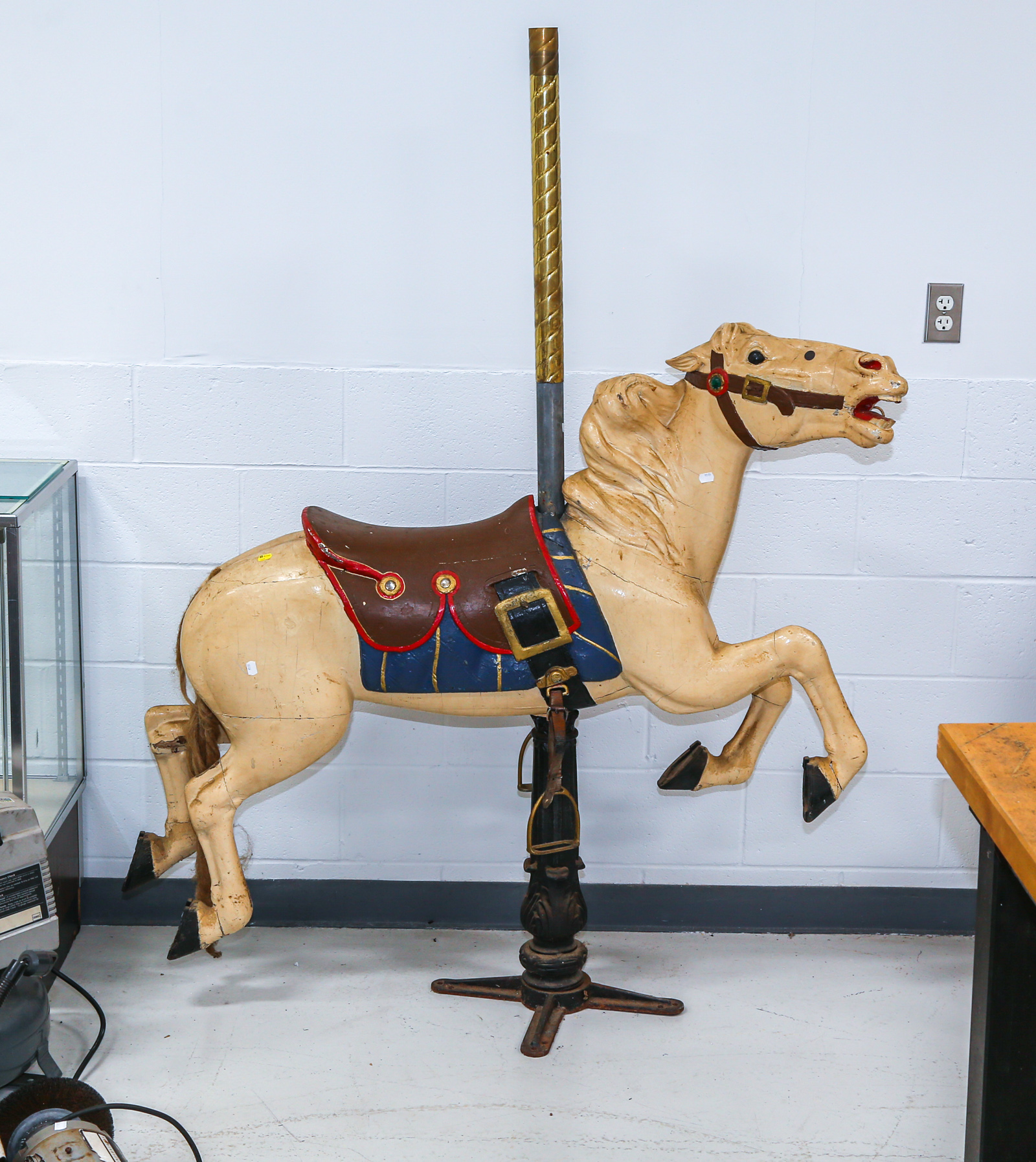 CAROUSEL HORSE ON ORNATE CAST