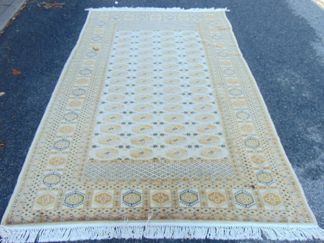 CARPET, BEIGE BROWN BOKHARA, WOOL &