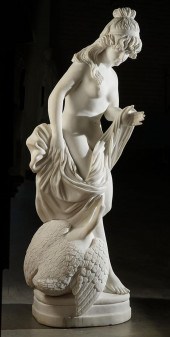 CARRARA MARBLE FIGURE OF 'LEDA
