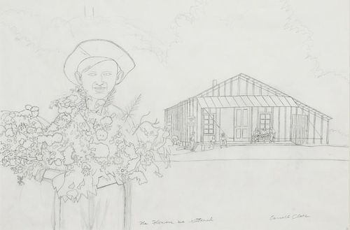 CARROLL CLOAR DRAWING, FLOWERS WE