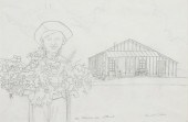 CARROLL CLOAR DRAWING, FLOWERS