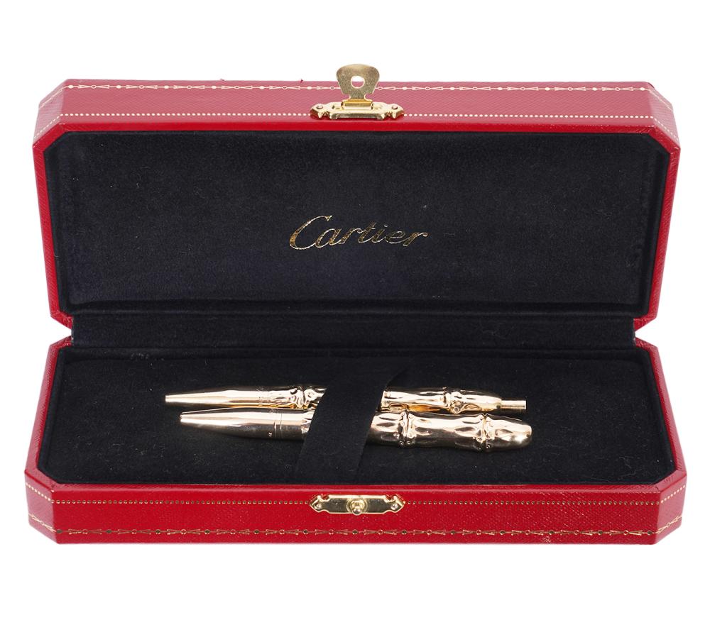 CARTIER 14K GOLD BAMBOO PEN &