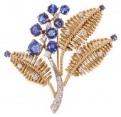CARTIER 14K PLAT SAPPHIRE DIAM