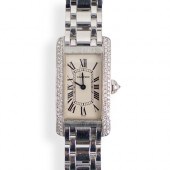 CARTIER 18K AND DIAMOND TANK A