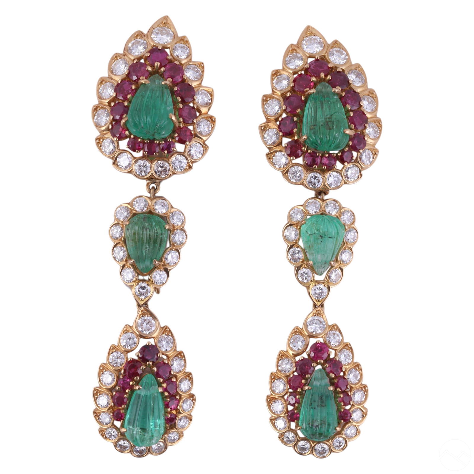 CARTIER 18K EMERALD RUBY &