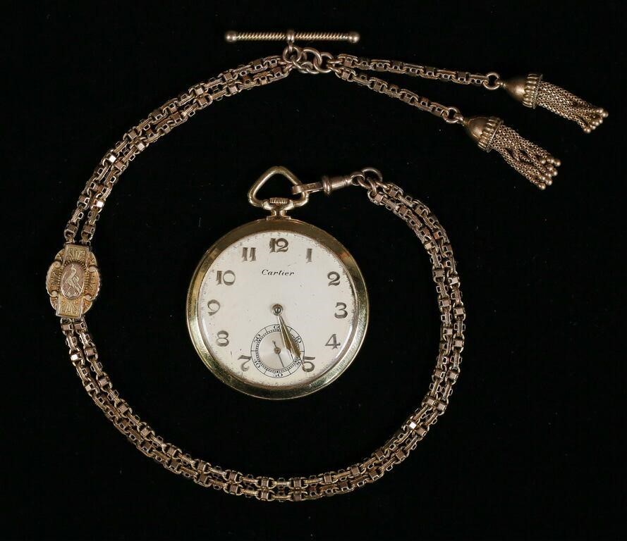 CARTIER 18K GOLD POCKET WATCH
