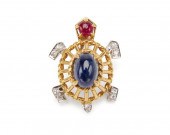 CARTIER 18K GOLD, SAPPHIRE, DI