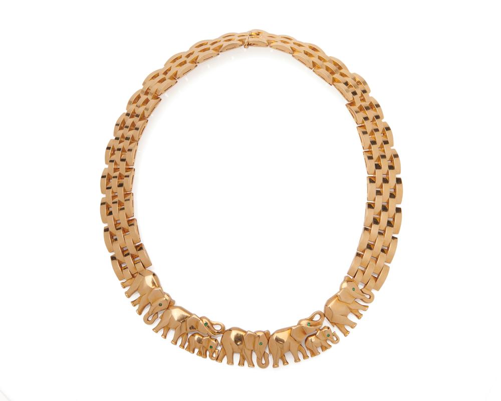 CARTIER 18K YELLOW GOLD AND EMERALD
